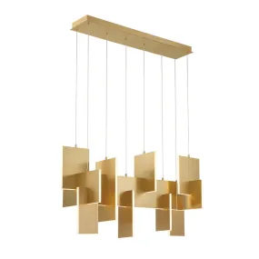 LED Chandelier from the Coburg Collection in Gold Finish by Eurofase