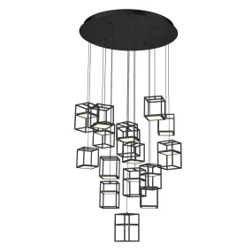 LED Chandelier from the Ferro Collection in Black Finish by Eurofase
