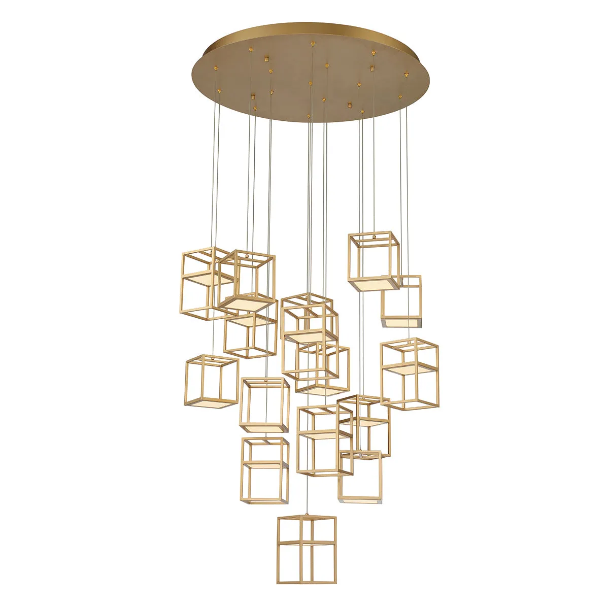 LED Chandelier from the Ferro Collection in Gold Finish by Eurofase