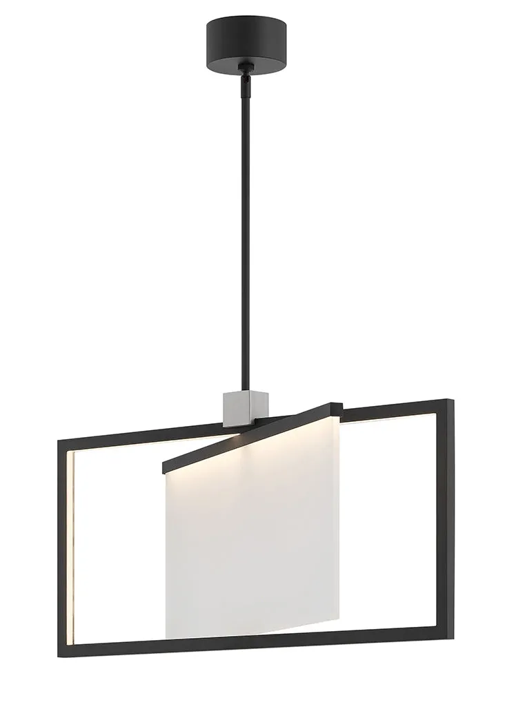 LED Chandelier from the Folio Collection in Black Finish by Hinkley