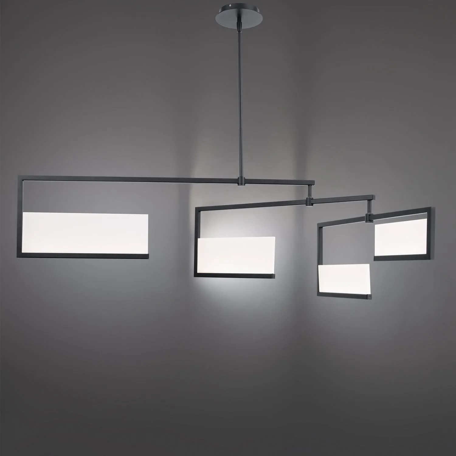 LED Chandelier from the Quartet Collection in Black Finish by W.A.C. Lighting