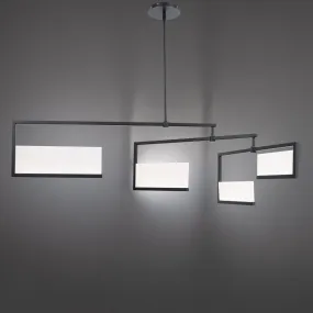 LED Chandelier from the Quartet Collection in Black Finish by W.A.C. Lighting