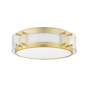LED Flush Mount from the Clifford Collection in Aged Brass Finish by Hudson Valley