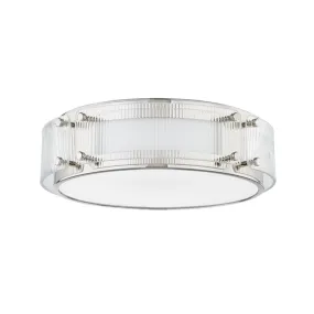 LED Flush Mount from the Clifford Collection in Polished Nickel Finish by Hudson Valley