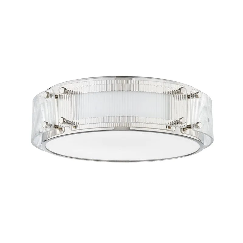 LED Flush Mount from the Clifford Collection in Polished Nickel Finish by Hudson Valley