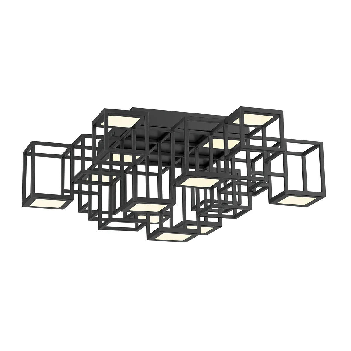 LED Flush Mount from the Ferro Collection in Black Finish by Eurofase