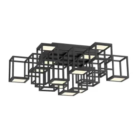 LED Flush Mount from the Ferro Collection in Black Finish by Eurofase