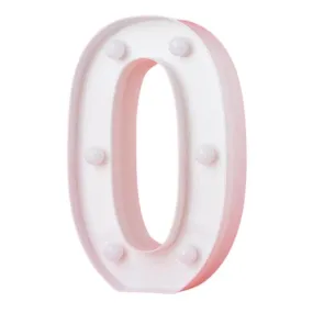 LED Light Up Number 0 White 22cm