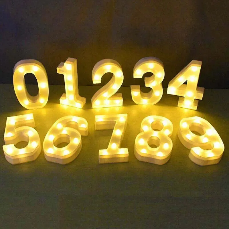 LED Light Up Number 6 White 22cm
