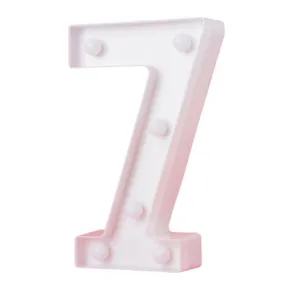 LED Light Up Number 7 White 22cm