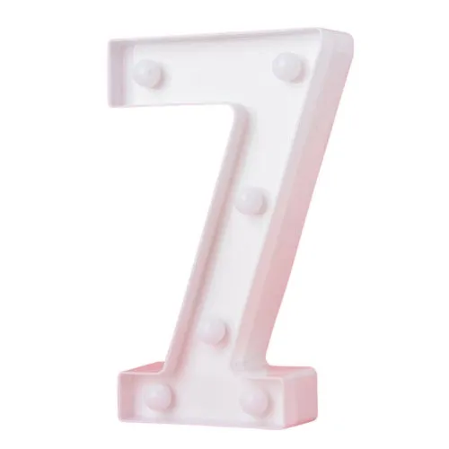LED Light Up Number 7 White 22cm