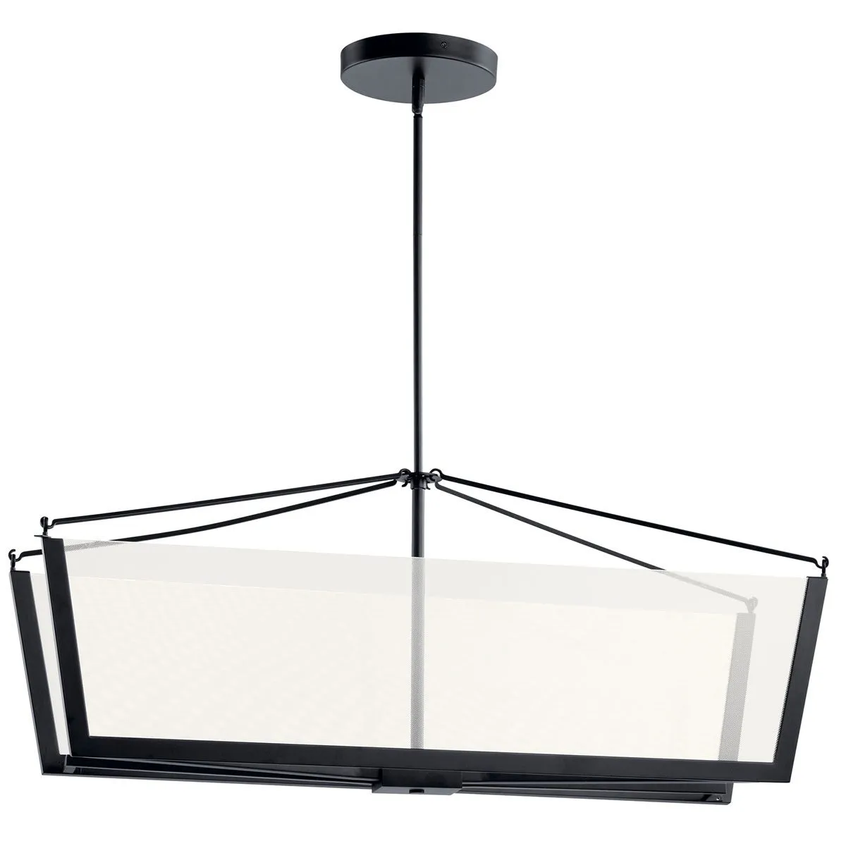 LED Linear Chandelier from the Calters Collection in Black Finish by Kichler