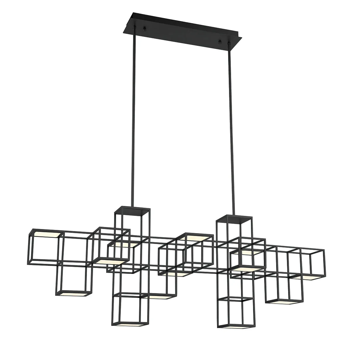 LED Linear Chandelier from the Ferro Collection in Black Finish by Eurofase