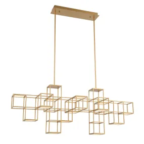 LED Linear Chandelier from the Ferro Collection in Gold Finish by Eurofase