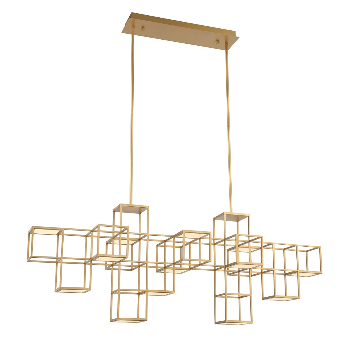 LED Linear Chandelier from the Ferro Collection in Gold Finish by Eurofase