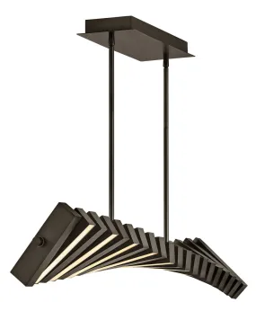 LED Linear Chandelier from the Stitch Collection in Black Oxide Finish by Fredrick Ramond