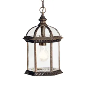 LED Outdoor Pendant from the Barrie Collection in Tannery Bronze Finish by Kichler