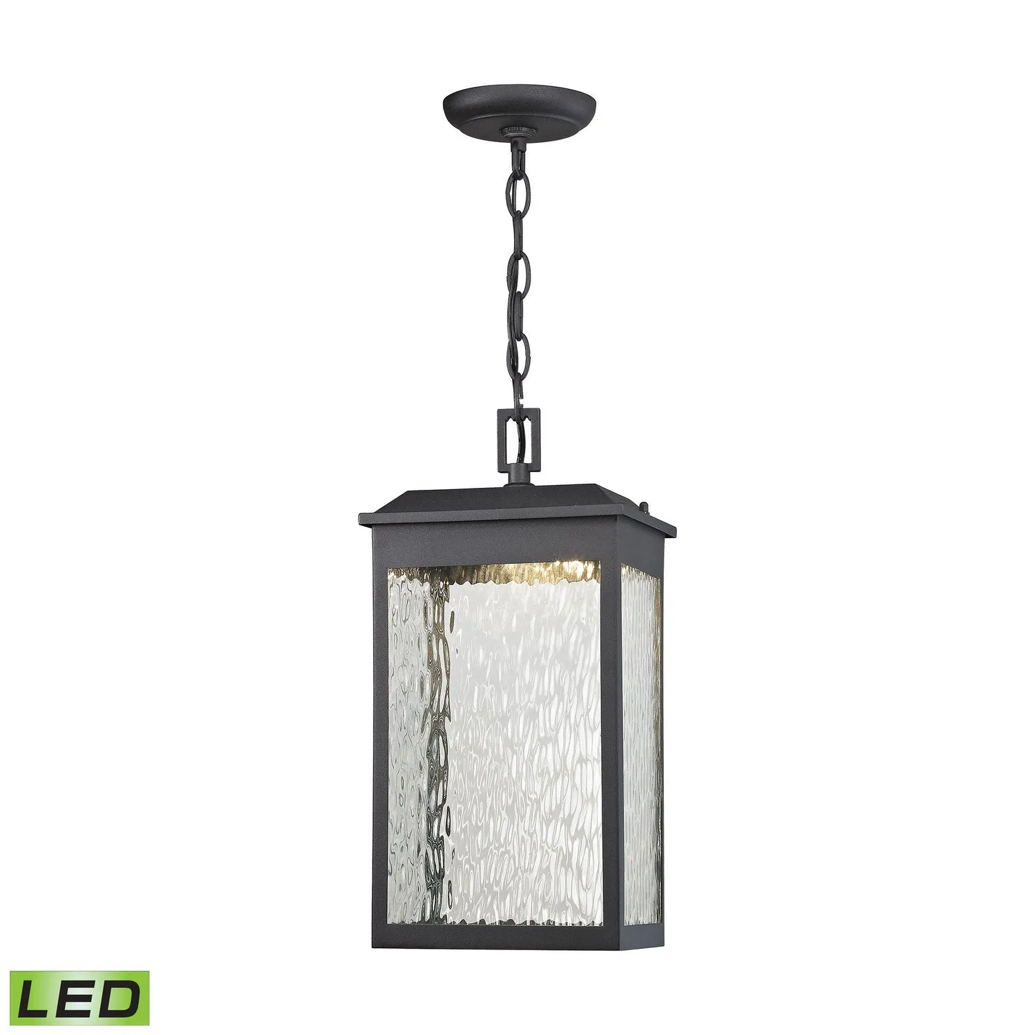LED Outdoor Pendant from the Newcastle Collection in Textured Matte Black Finish by ELK Home