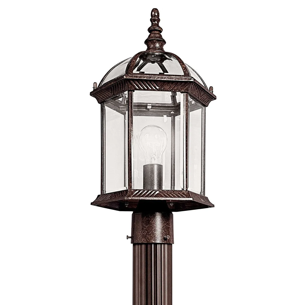 LED Outdoor Post Mount from the Barrie Collection in Tannery Bronze Finish by Kichler