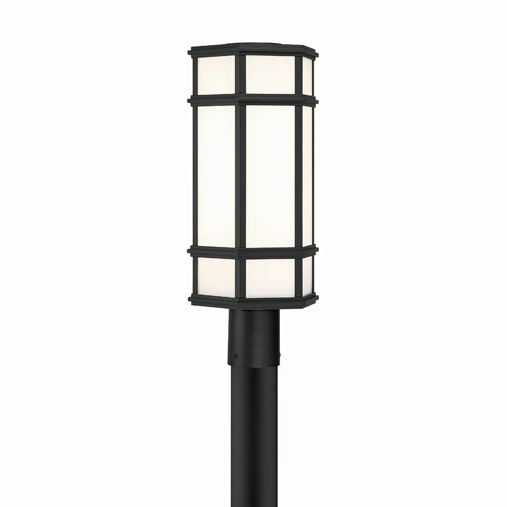 LED Outdoor Post Mount from the Monte Collection in Satin Black Finish by Eurofase