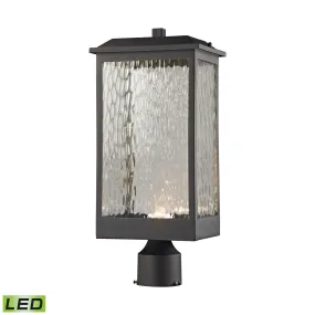 LED Outdoor Post Mount from the Newcastle Collection in Textured Matte Black Finish by ELK Home