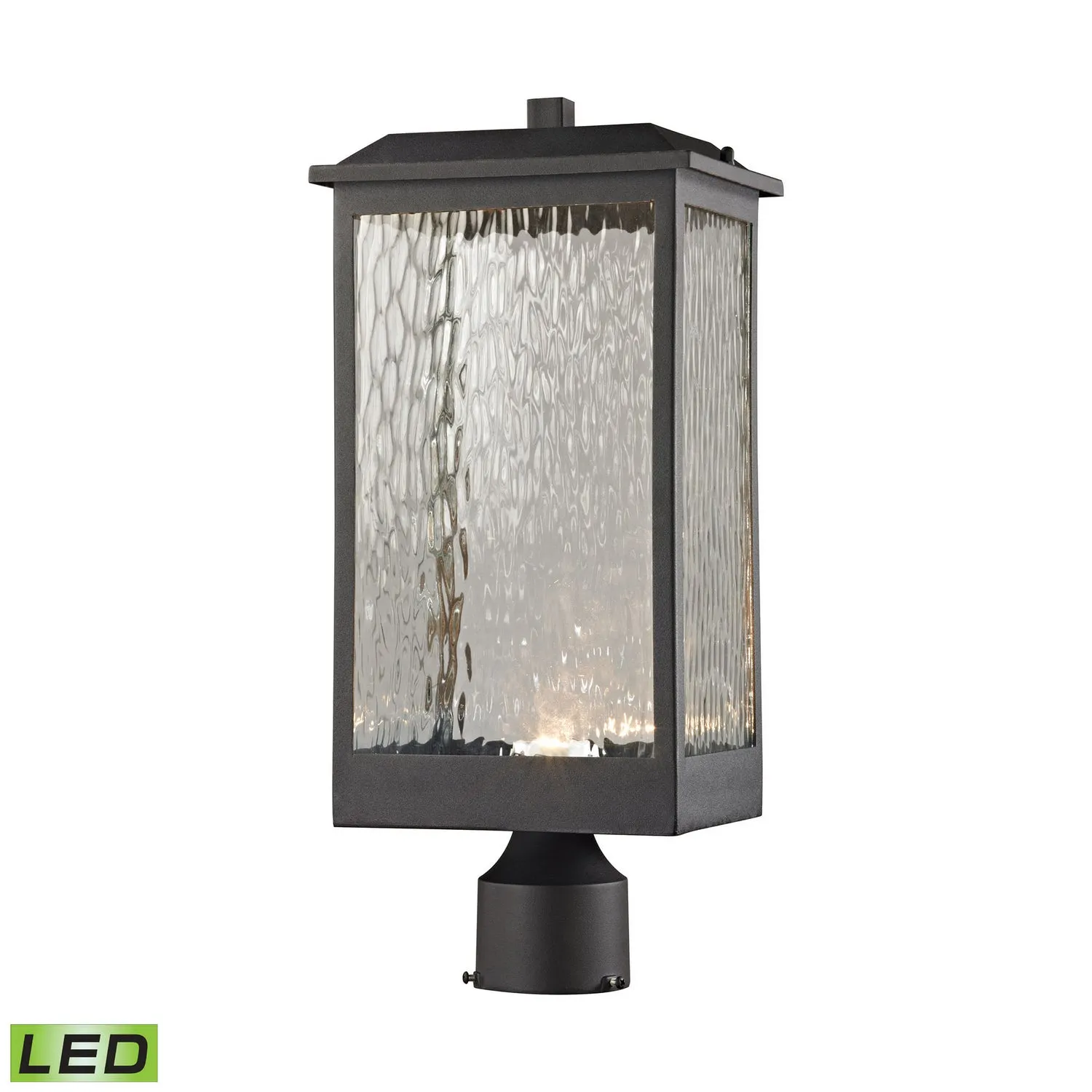 LED Outdoor Post Mount from the Newcastle Collection in Textured Matte Black Finish by ELK Home