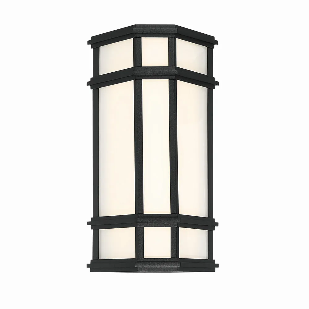 LED Outdoor Wall Sconce from the Monte Collection in Satin Black Finish by Eurofase