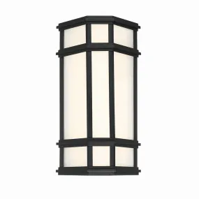 LED Outdoor Wall Sconce from the Monte Collection in Satin Black Finish by Eurofase