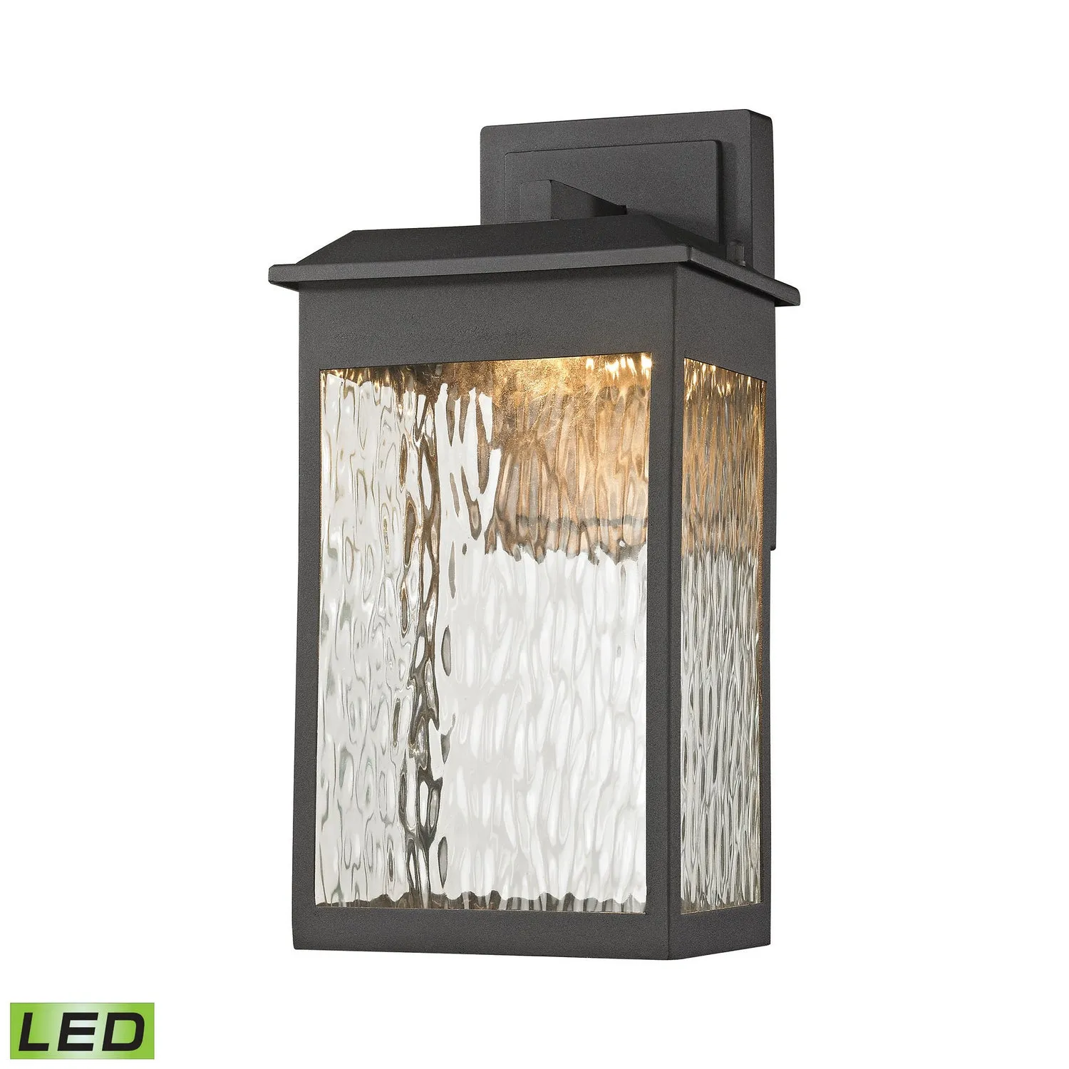 LED Outdoor Wall Sconce from the Newcastle Collection in Textured Matte Black Finish by ELK Home
