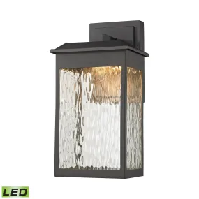 LED Outdoor Wall Sconce from the Newcastle Collection in Textured Matte Black Finish by ELK Home