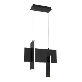 LED Pendant from the Coburg Collection in Black Finish by Eurofase