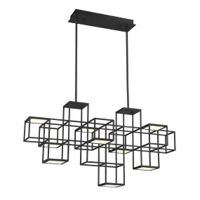 LED Pendant from the Ferro Collection in Black Finish by Eurofase