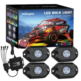 LED RGB Rock Lights Bluetooth Underglow Multicolor Neon (4 Pods)
