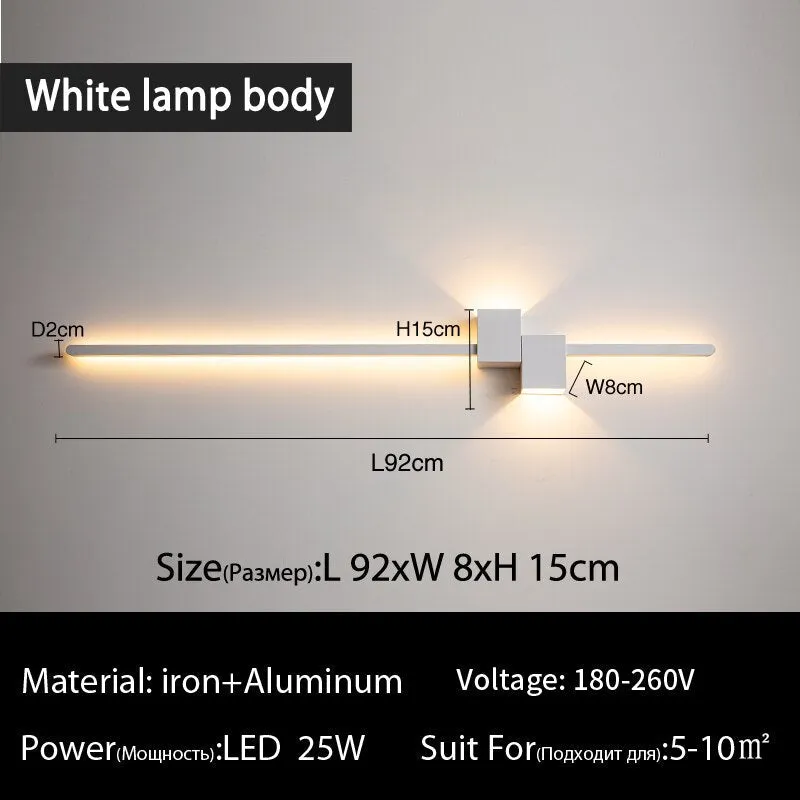 LED Wall Lamp - Minimalist Black White Decorative Lighting