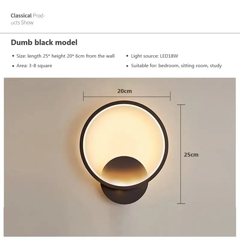 LED Wall Light in Black, White, and Golden Shades