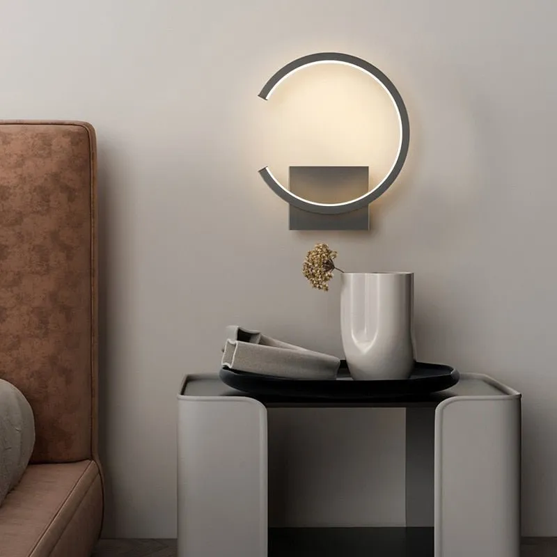 LED Wall Light in Black, White, and Golden Shades