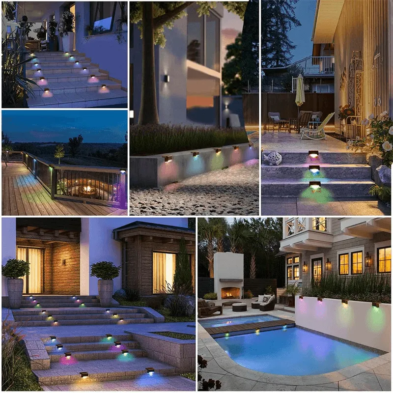 LED Waterproof Outdoor Solar Powered LED Step Light Solar Deck Lights