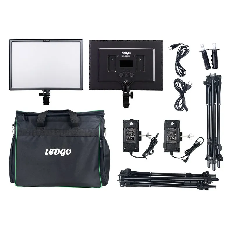 LEDGO LUXPAD E268C twin LED light kit with batteries, stands and grids