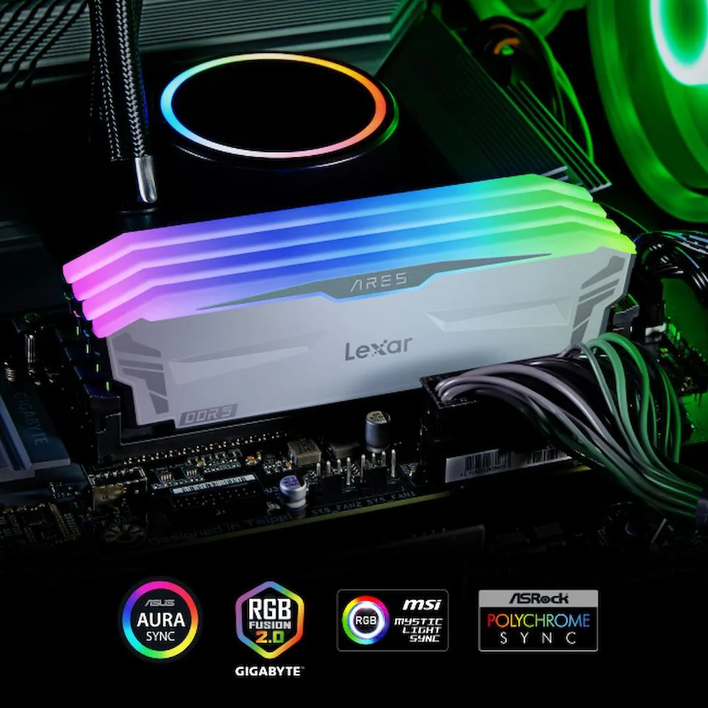 Lexar ARES RGB DDR5 32GB (2x16GB) 6000MHz CL30 Gaming RAM – XMP & EXPO