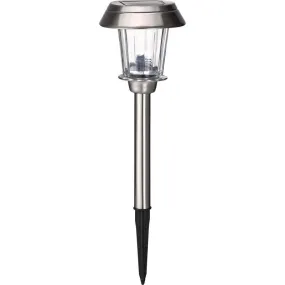 Living Accents Brushed Nickel Solar Powered 0.2 W LED Pathway Light 1 pk