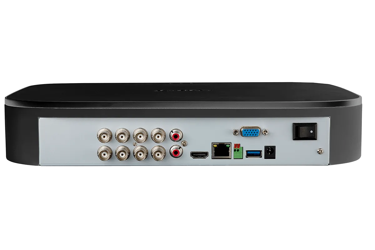 Lorex 4K 8-Channel Wired DVR System with Eight 2K Active Deterrence Bullet Cameras
