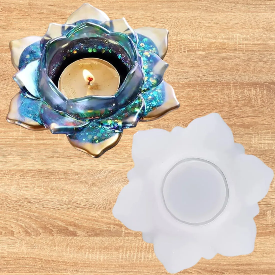Lotus Candle Resin Mould (5")
