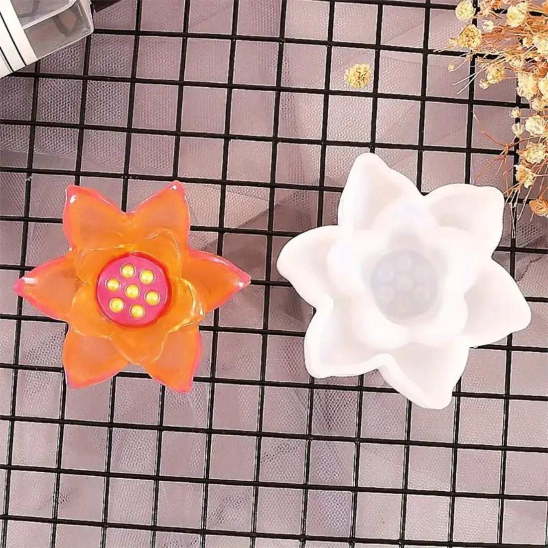 Lotus Candle Resin Mould (5")