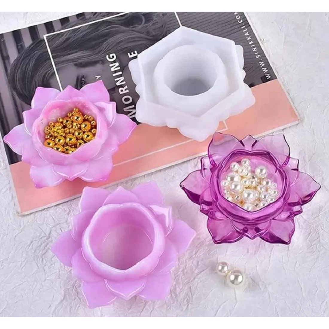 Lotus Candle Resin Mould (5")