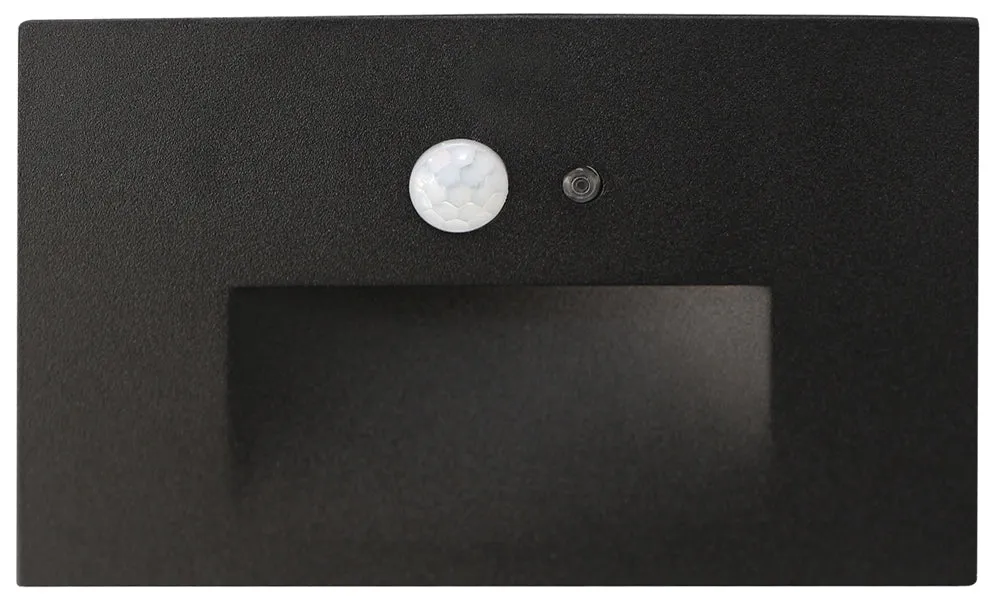 Lotus LED Lights LSD03-3K-BK Step Light Horizontal with Motion Sensor & Photocell Black 120V 2.5W 3000K 80 lm Wet CRI 90 