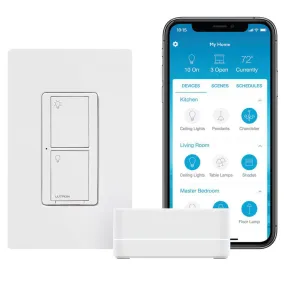 Lutron Caseta 5 amps Single Pole 3-Way Dimmer Switch White 1 pk