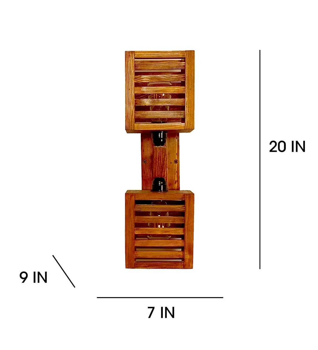 Lyon Duo Brown Wooden Wall Light