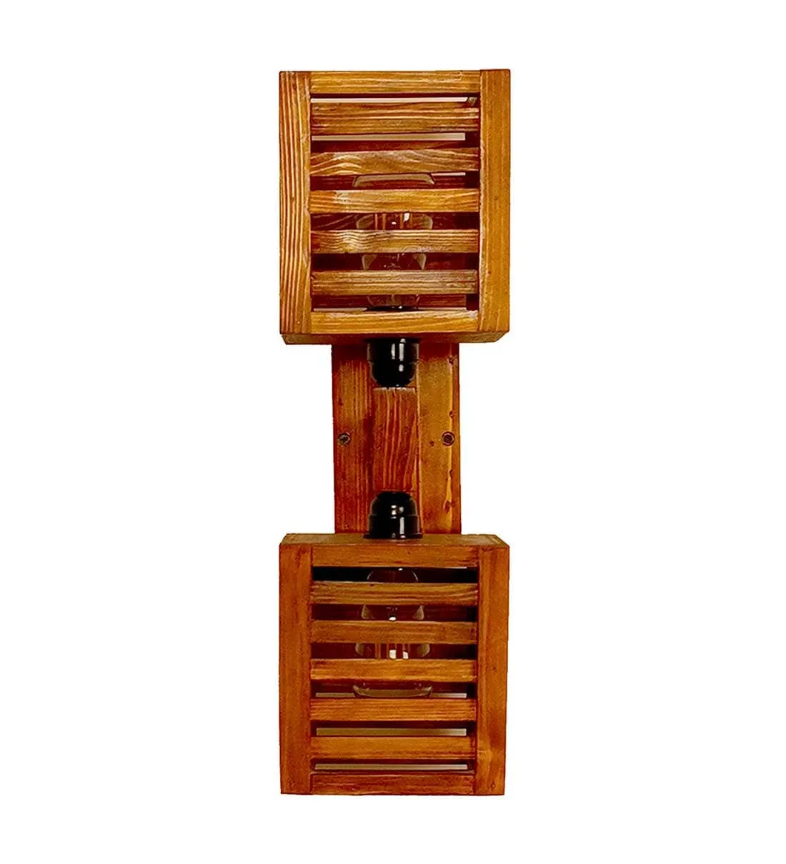Lyon Duo Brown Wooden Wall Light