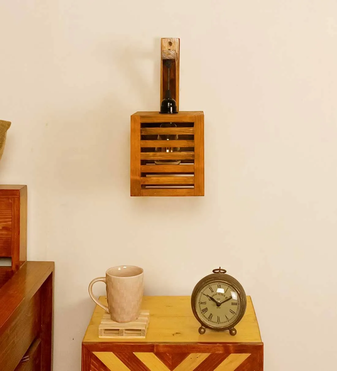 Lyon L Brown Wooden Wall Light