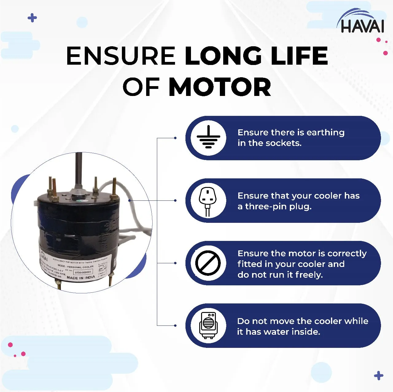 Main/Electric Motor - For Symphony Touch 20 Litre Personal Cooler